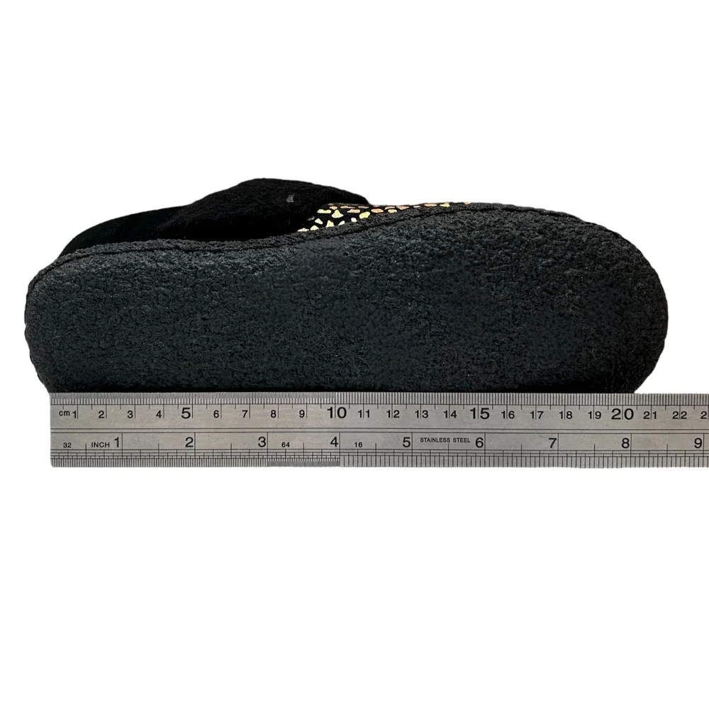 SOREL Nakiska Youth Girls Faux Fur Slippers Size 3 Black Gold‎ Animal Print